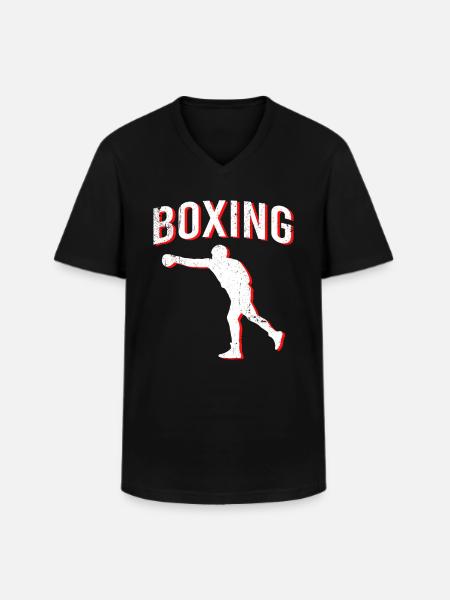 Boxe boxe - T-shirt col V Homme - noir