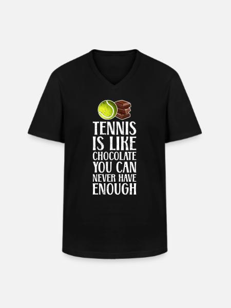 Tennis is Like Chocolate - Men's V-Neck T-Shirt - black