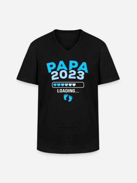 Papa 2023 loading - Männer-T-Shirt mit V-Ausschnitt - Schwarz