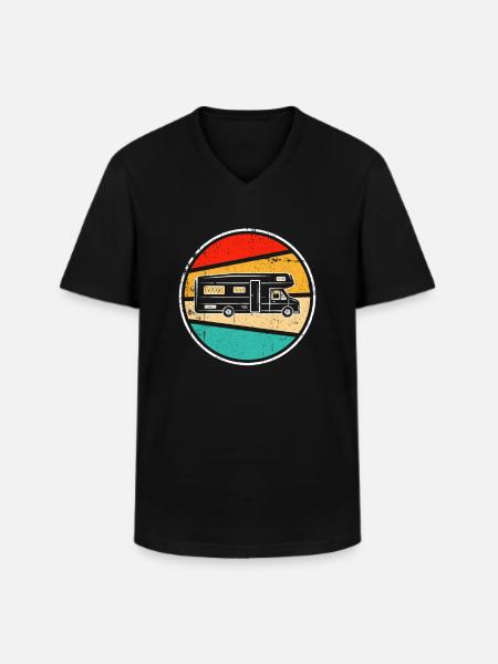 Motorhome Retro - Men's V-Neck T-Shirt - black