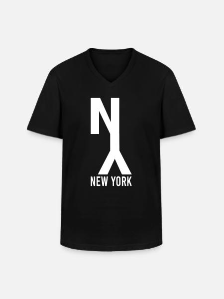 New York - Männer-T-Shirt mit V-Ausschnitt - Schwarz
