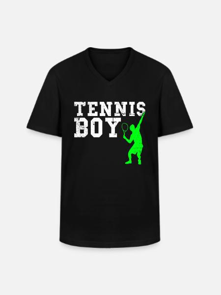 Tennis boy - Men's V-Neck T-Shirt - black