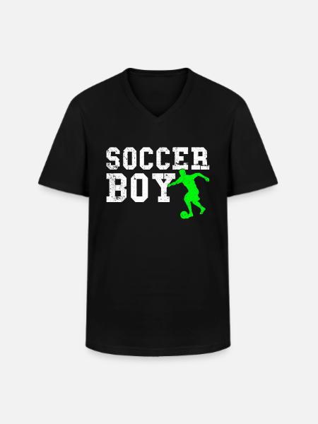 soccer boy - Men's V-Neck T-Shirt - black