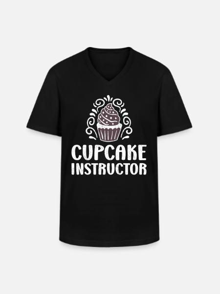 Cupcake Instructor - Männer-T-Shirt mit V-Ausschnitt - Schwarz