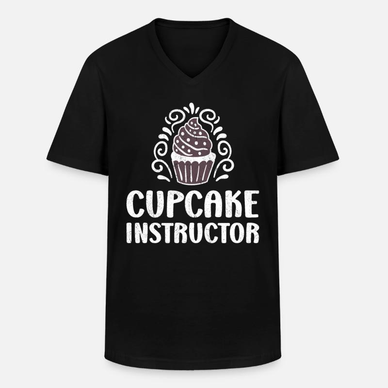 Cupcake Instructor - Männer-T-Shirt mit V-Ausschnitt - Schwarz