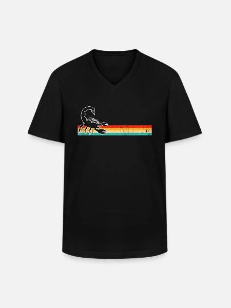 Scorpio Retro - Men's V-Neck T-Shirt - black