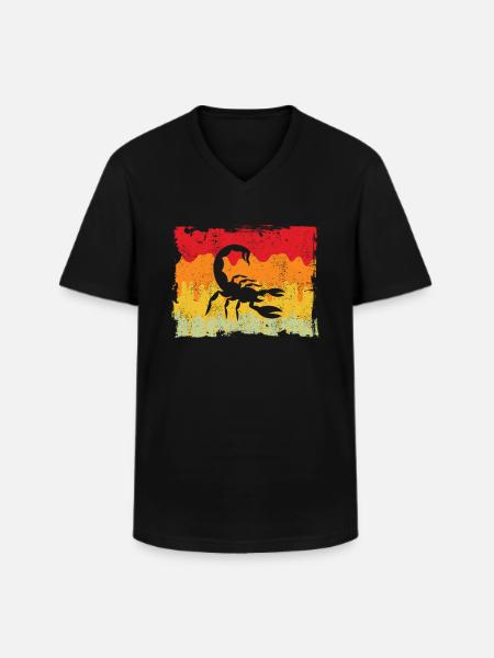 Scorpio Retro - Men's V-Neck T-Shirt - black