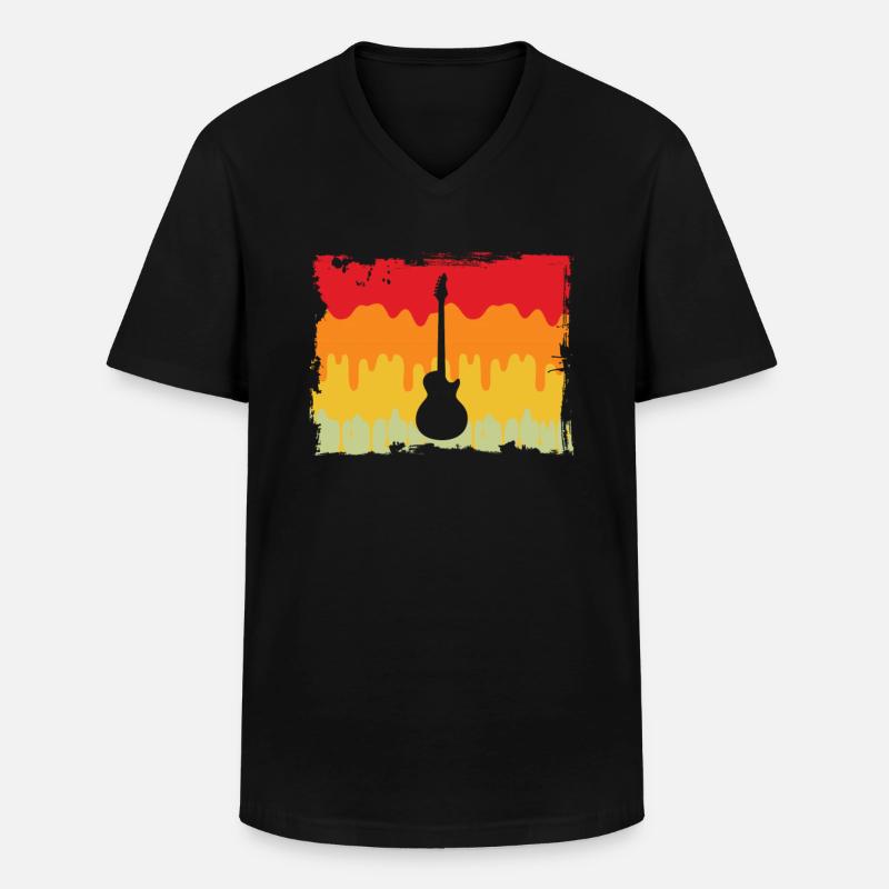 Rock retro - Männer-T-Shirt mit V-Ausschnitt - Schwarz