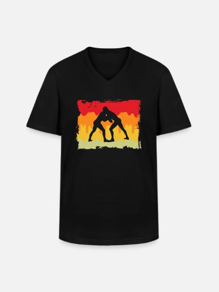 Wrestling Retro - Men's V-Neck T-Shirt - black