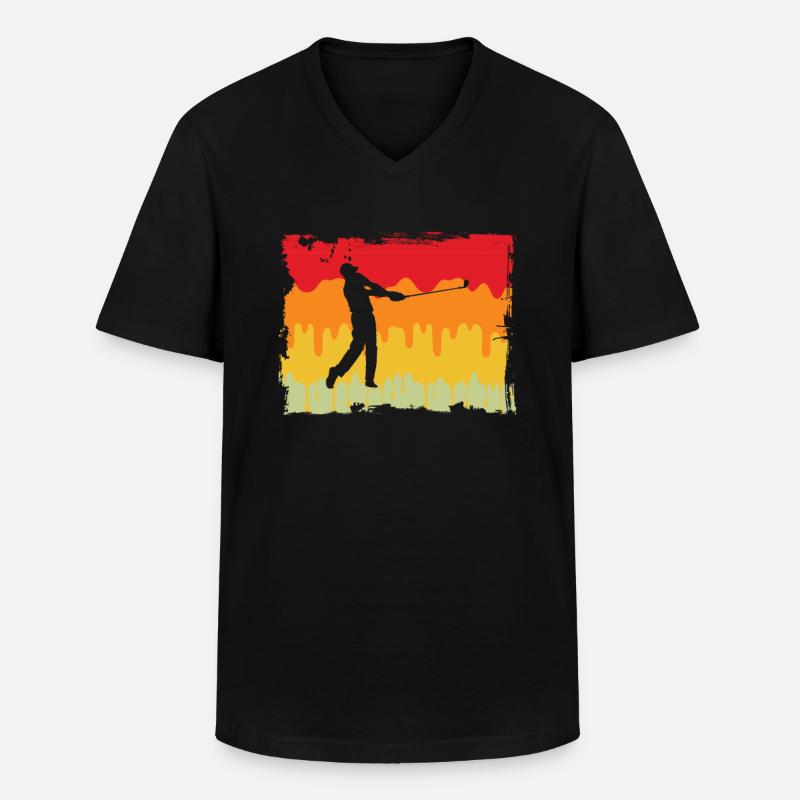 Golf Retro - Männer-T-Shirt mit V-Ausschnitt - Schwarz