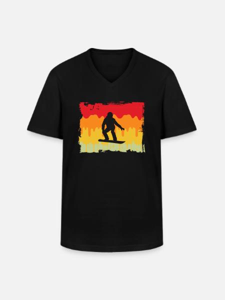 Snowboarding Retro - Männer-T-Shirt mit V-Ausschnitt - Schwarz