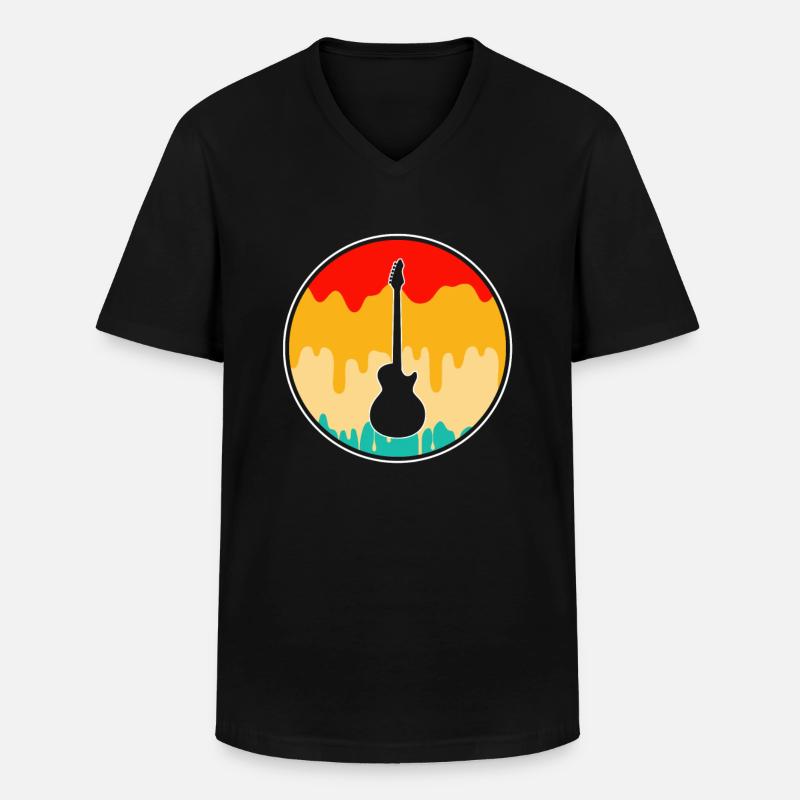 Rock retro - Männer-T-Shirt mit V-Ausschnitt - Schwarz