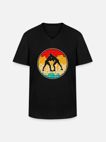 Wrestling Retro - Men's V-Neck T-Shirt - black