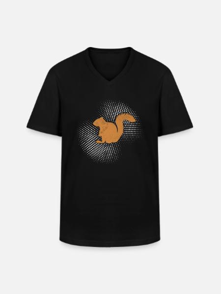 Écureuil - T-shirt col V Homme - noir