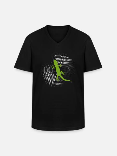 Eidechse - Männer-T-Shirt mit V-Ausschnitt - Schwarz
