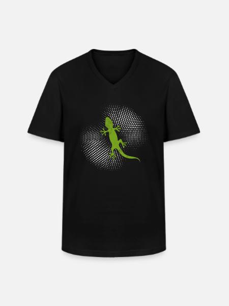 Lézard - T-shirt col V Homme - noir