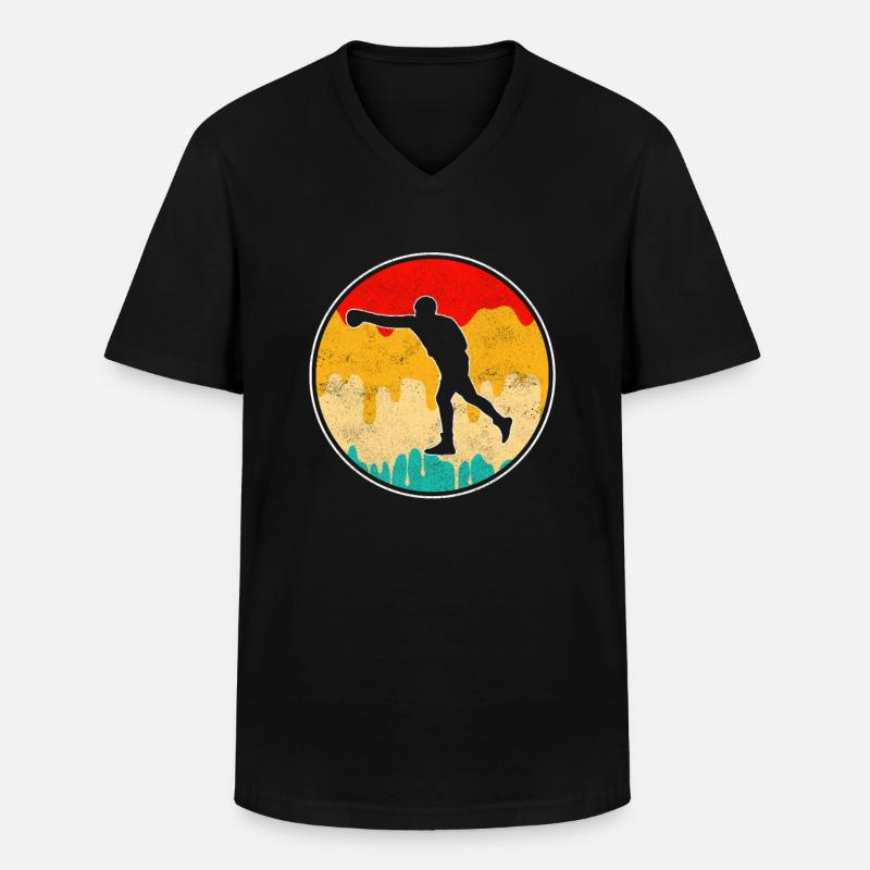Boxen Retro - Männer-T-Shirt mit V-Ausschnitt - Schwarz