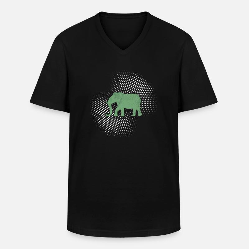 Elefant - Männer-T-Shirt mit V-Ausschnitt - Schwarz