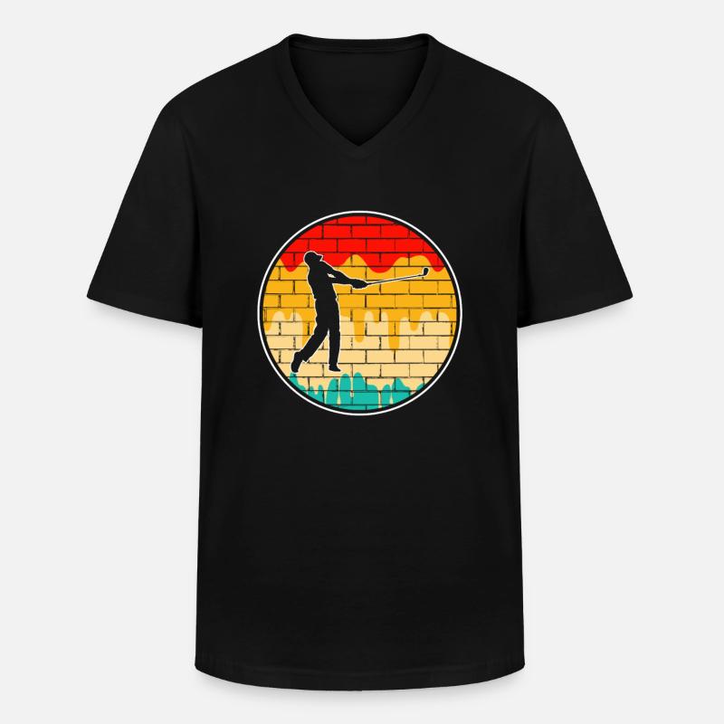 Golf Retro - Männer-T-Shirt mit V-Ausschnitt - Schwarz