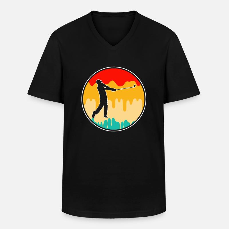 Golf Retro - Männer-T-Shirt mit V-Ausschnitt - Schwarz