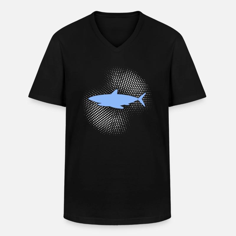 Hai - Männer-T-Shirt mit V-Ausschnitt - Schwarz