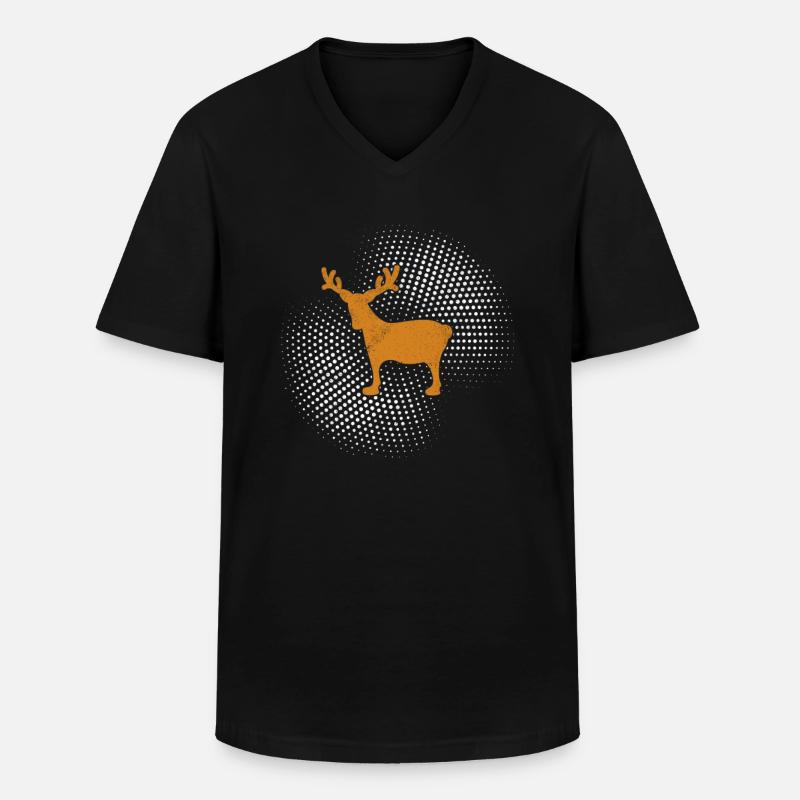 Elch - Männer-T-Shirt mit V-Ausschnitt - Schwarz
