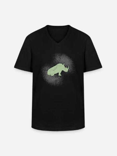 Nashorn - Männer-T-Shirt mit V-Ausschnitt - Schwarz