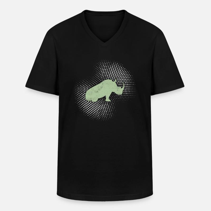 Nashorn - Männer-T-Shirt mit V-Ausschnitt - Schwarz