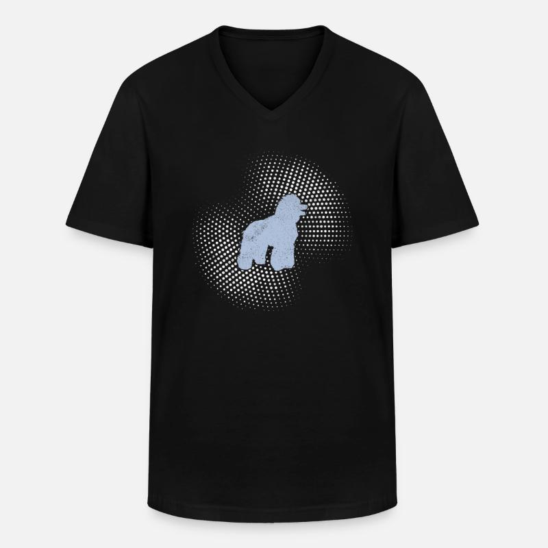 Pudel - Männer-T-Shirt mit V-Ausschnitt - Schwarz