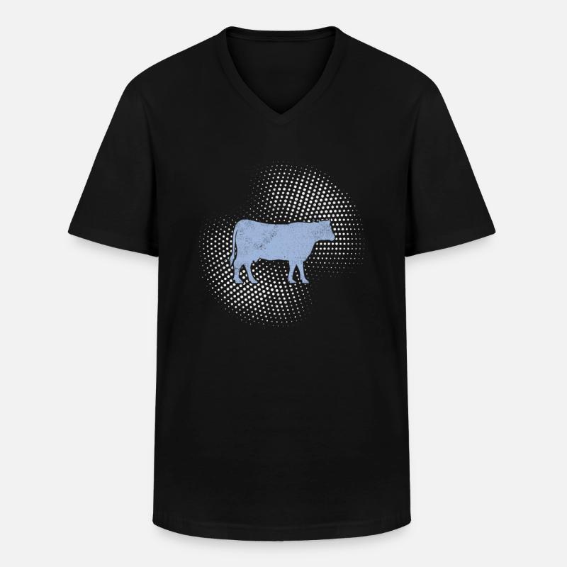 Kuh Rind - Männer-T-Shirt mit V-Ausschnitt - Schwarz