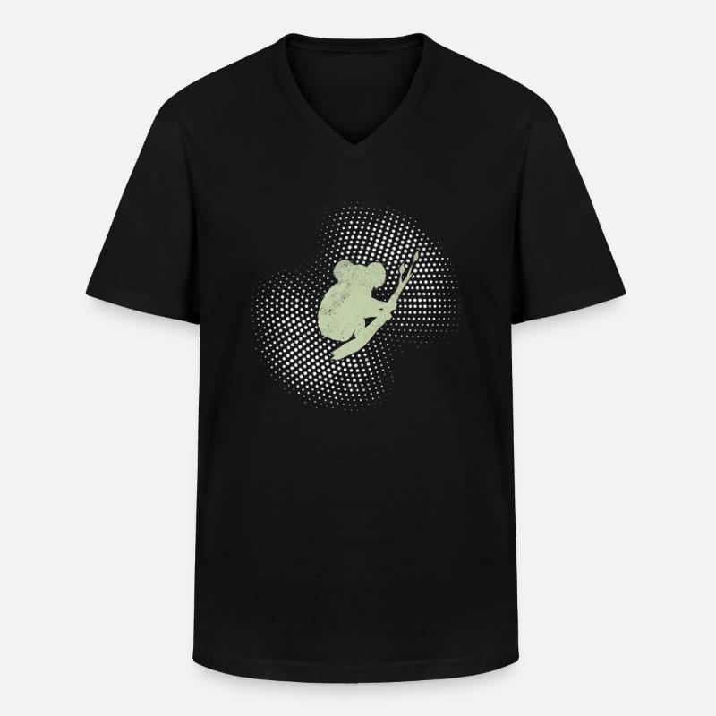 Koala - Männer-T-Shirt mit V-Ausschnitt - Schwarz