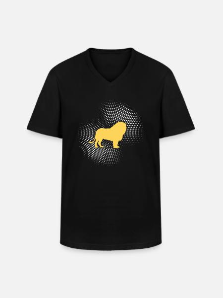 Lion - Men's V-Neck T-Shirt - black