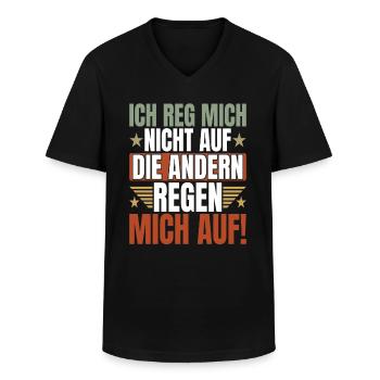 Ich reg Mich Nicht Auf die Anderen Lustiger Spruch - Männer-T-Shirt mit V-Ausschnitt - Schwarz - Vorne - AI Model Male 178 dark (178cm)