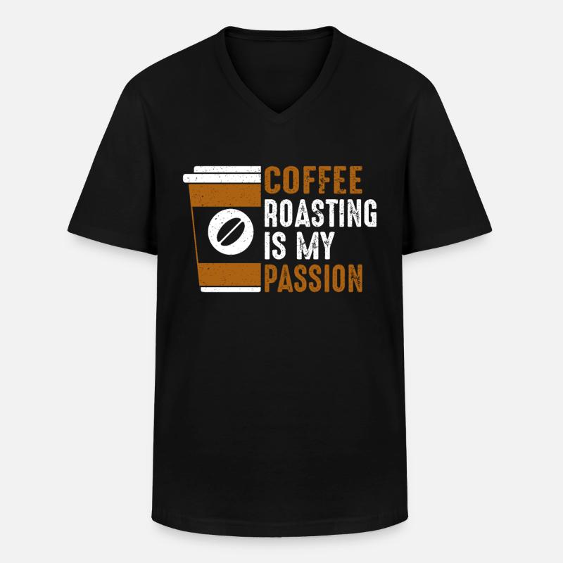 Coffee Roasting Is My Passion - Männer-T-Shirt mit V-Ausschnitt - Schwarz