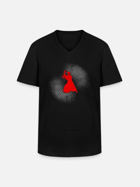 Aikido - Männer-T-Shirt mit V-Ausschnitt - Schwarz