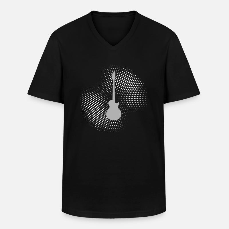 e Gitarre Rock - Männer-T-Shirt mit V-Ausschnitt - Schwarz