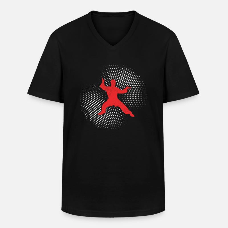 karate - Männer-T-Shirt mit V-Ausschnitt - Schwarz