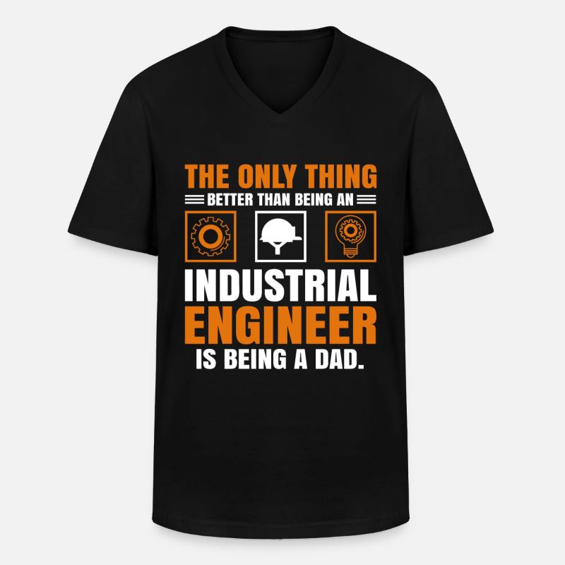 Industrial Engineer Dad - Männer-T-Shirt mit V-Ausschnitt - Schwarz