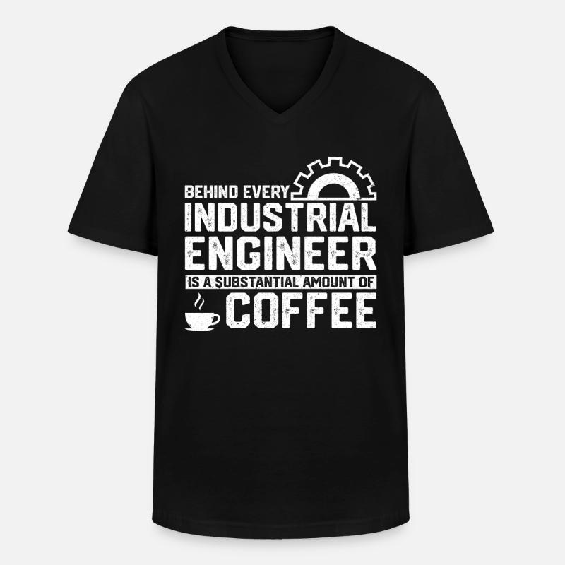 Behind Every Industrial Engineer - Männer-T-Shirt mit V-Ausschnitt - Schwarz
