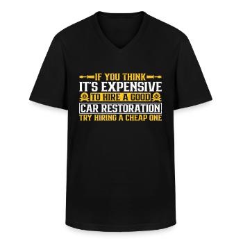 If You Think It Is Expensive - Men's V-Neck T-Shirt - black - Front - AI Model Male 178 dark (178cm)