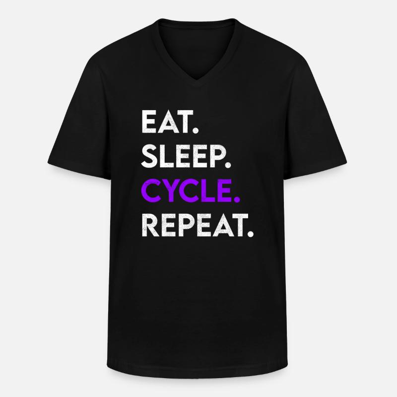 eat sleep cycle repeat - Men's V-Neck T-Shirt - black