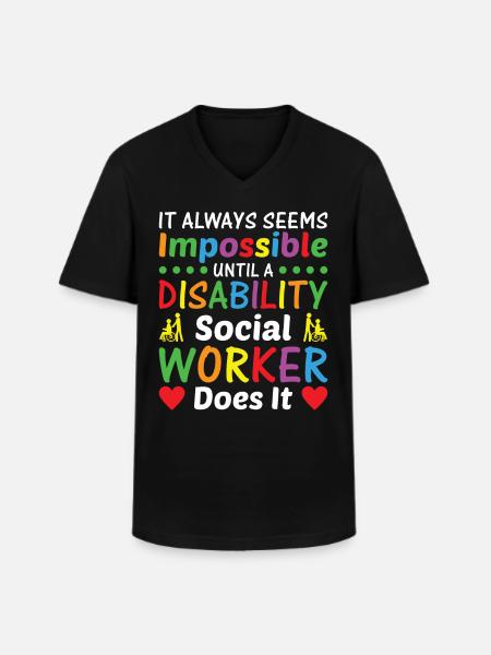 It Always Seems Impossible - Men's V-Neck T-Shirt - black