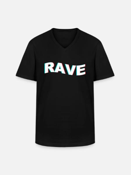 Rave Raver - Men's V-Neck T-Shirt - black