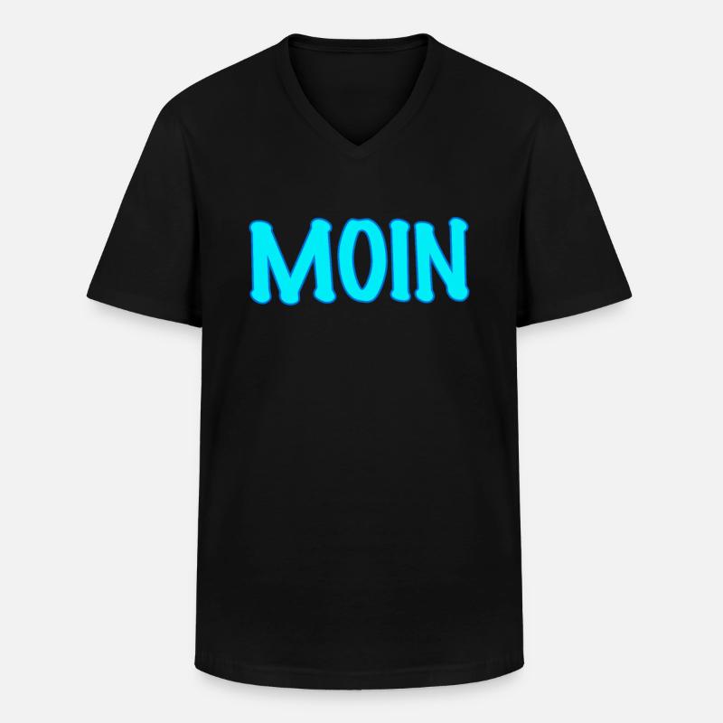 Moin - Männer-T-Shirt mit V-Ausschnitt - Schwarz