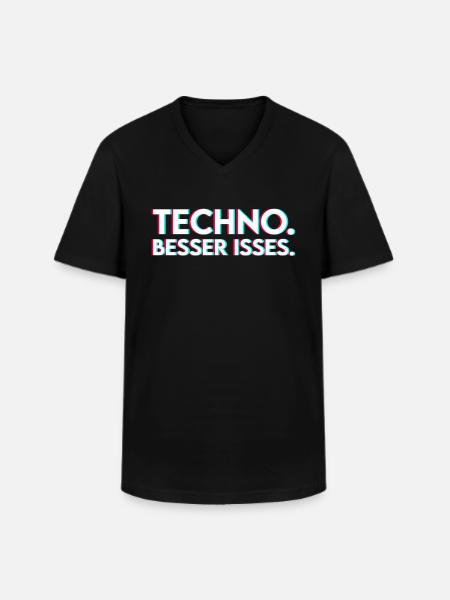 Techno Spruch - Männer-T-Shirt mit V-Ausschnitt - Schwarz