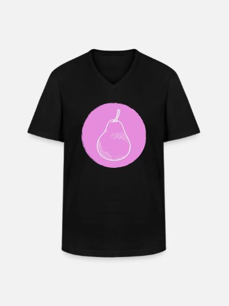 Pear - Men's V-Neck T-Shirt - black
