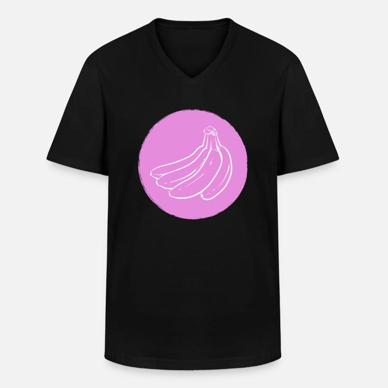 Banane - Männer-T-Shirt mit V-Ausschnitt - Schwarz