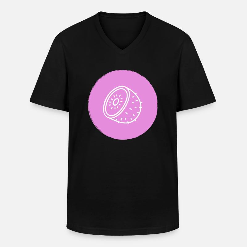 Kiwi - Männer-T-Shirt mit V-Ausschnitt - Schwarz