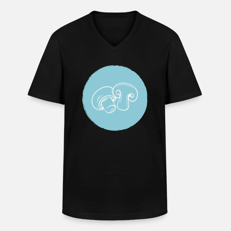 Pilze - Männer-T-Shirt mit V-Ausschnitt - Schwarz