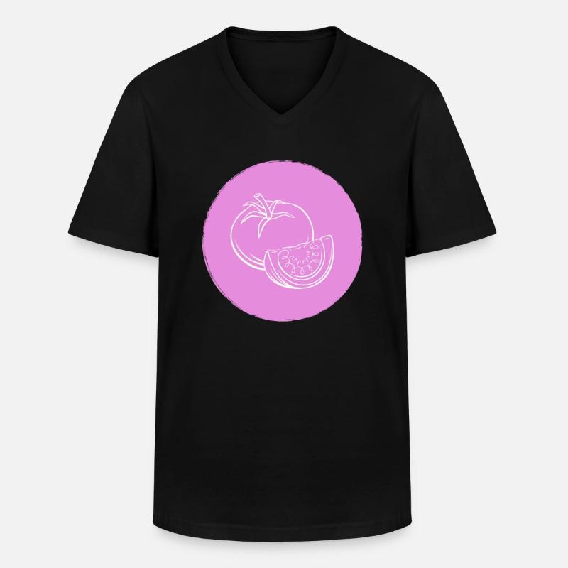 Tomate - Männer-T-Shirt mit V-Ausschnitt - Schwarz